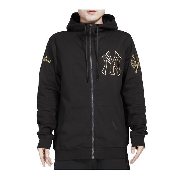 Pro Standard MLB New York Yankees Men's Black Black & Gold DK FZ Hoodie